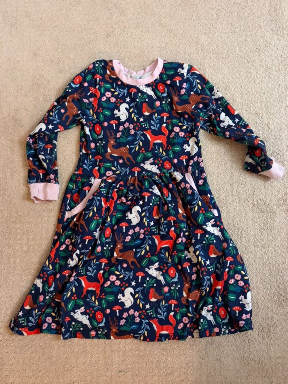 Little Girls Forest and Fauna Animal Print Dress